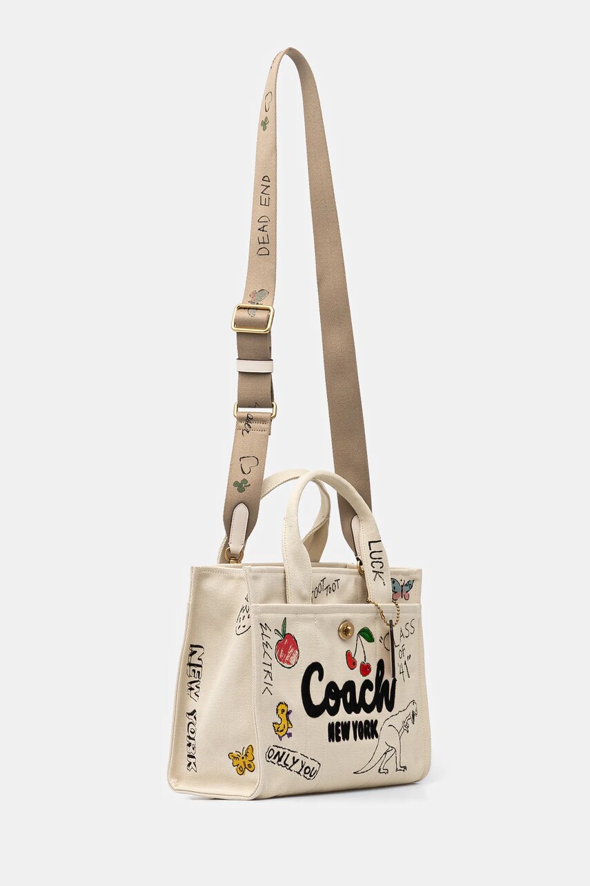 Сумочка Coach колір бежевий CAM73