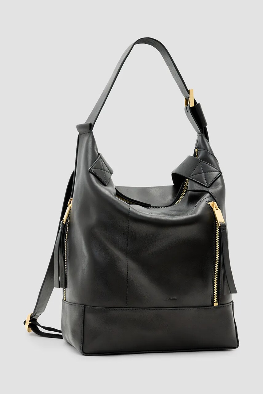 Шкіряна сумочка AllSaints ALBA колір чорний W246XC