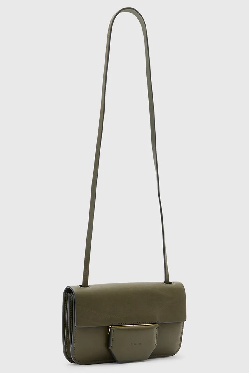 Шкіряна сумочка AllSaints ANN колір зелений W122XC