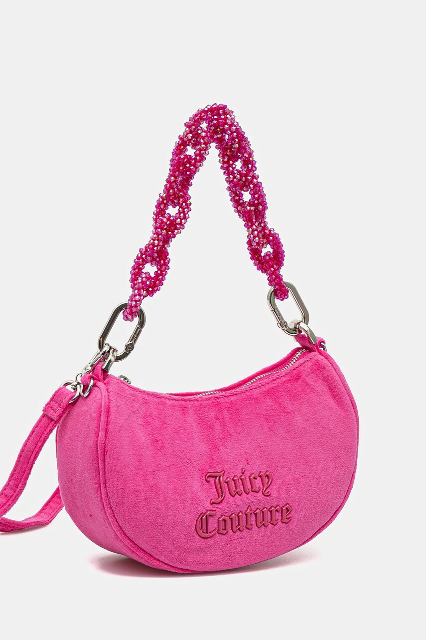 Велюрова сумочка Juicy Couture BLOSSOM RHINESTONE CHAIN колір рожевий BEJL58834WCO