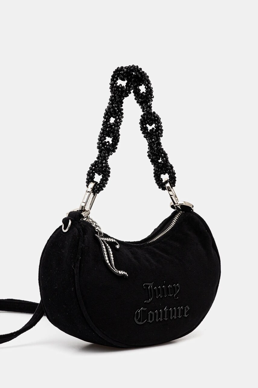 Велюрова сумочка Juicy Couture BLOSSOM RHINESTONE CHAIN колір чорний BEJL58834WCO