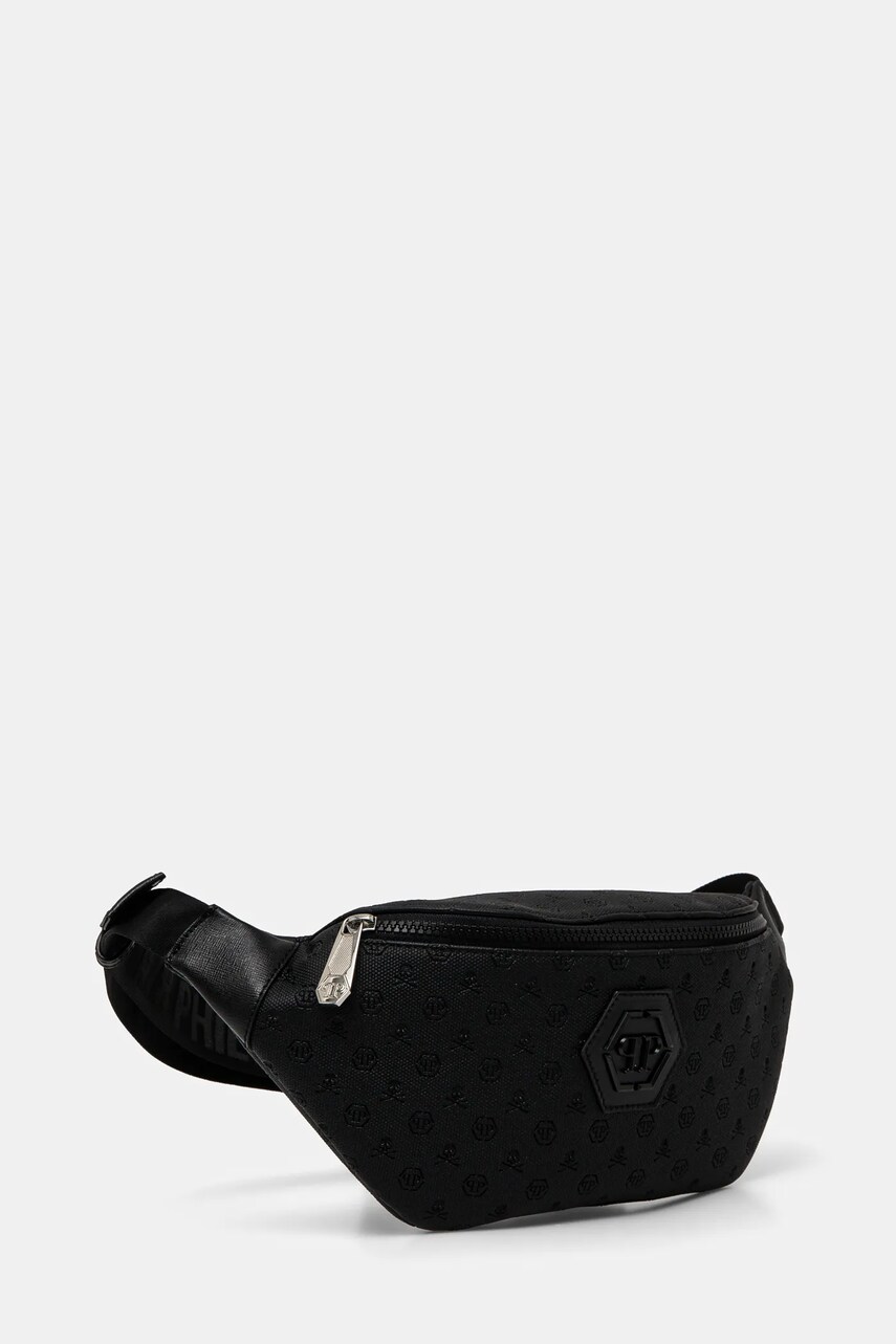 Сумка на пояс Philipp Plein колір чорний SAEA MBA1454 PTE120N