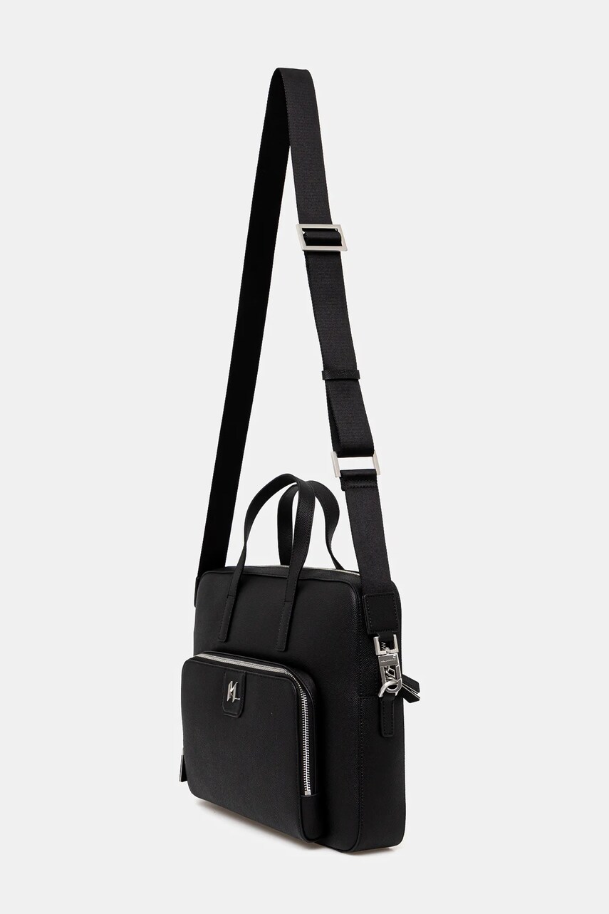Шкіряна сумка Karl Lagerfeld K/MONOGRAM колір чорний A1M30098