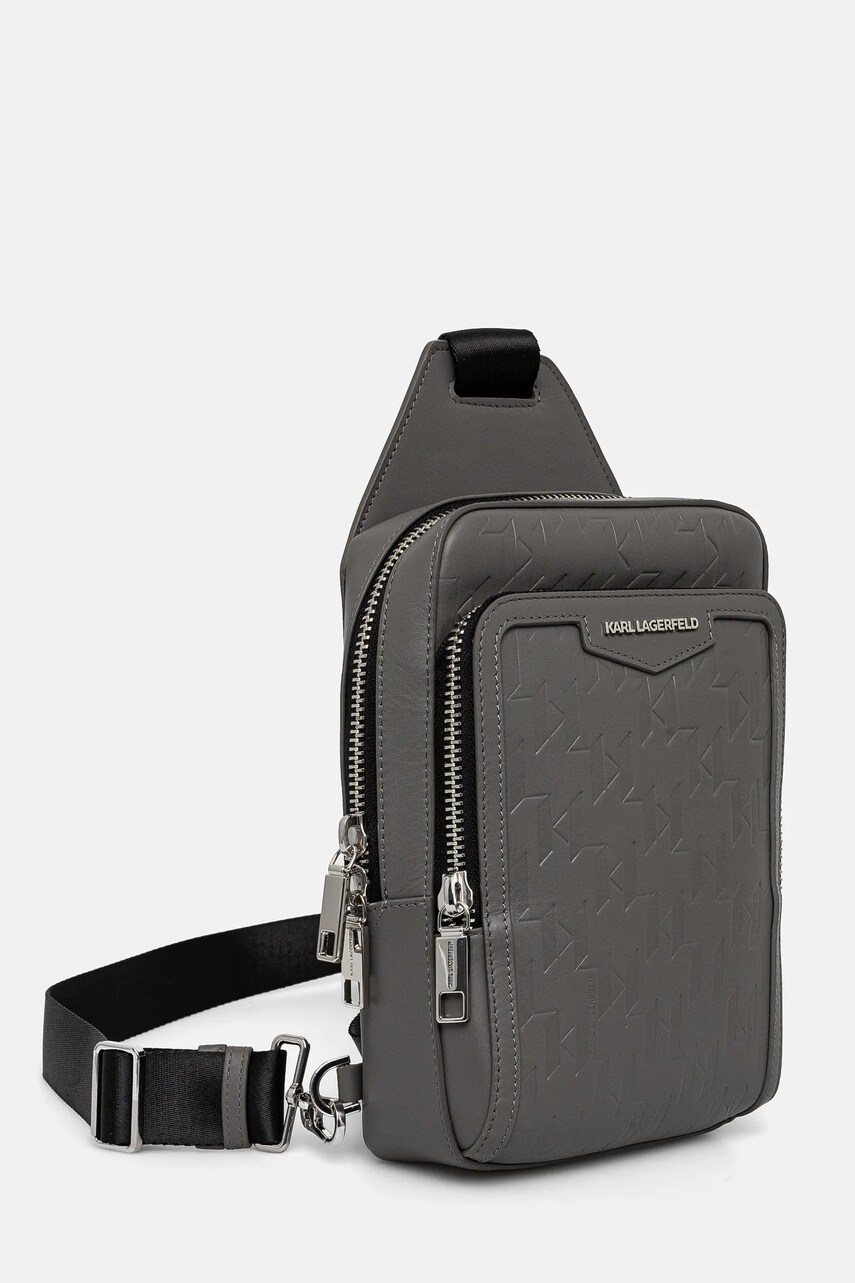 Шкіряна сумка Karl Lagerfeld K/LOOM колір сірий A1M30398