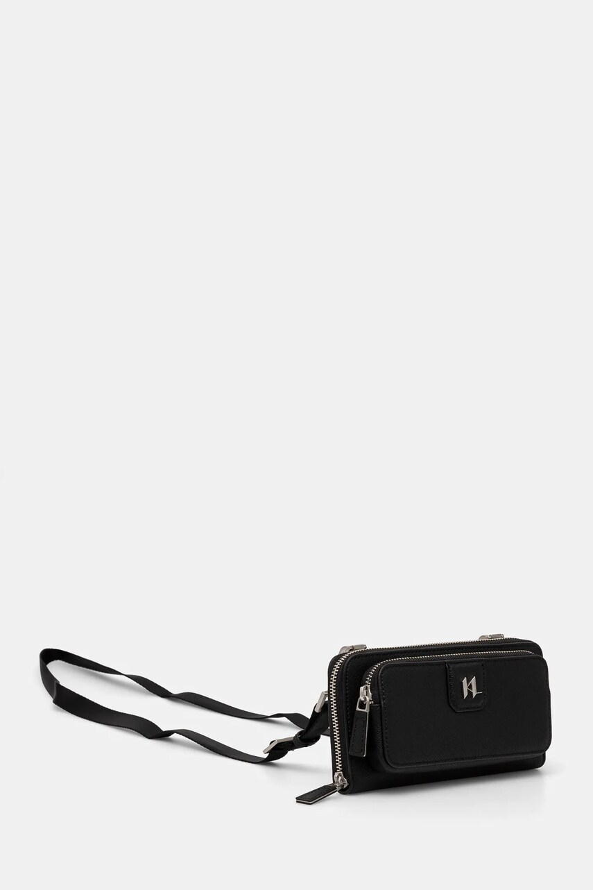Шкіряна сумочка Karl Lagerfeld K/MONOGRAM колір чорний A1M32100
