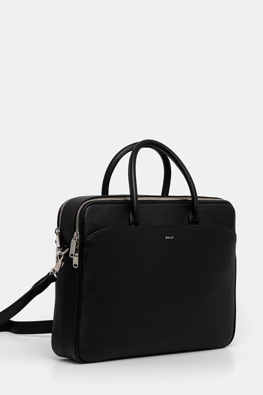 Шкіряна сумка Bally колір чорний MAB01S