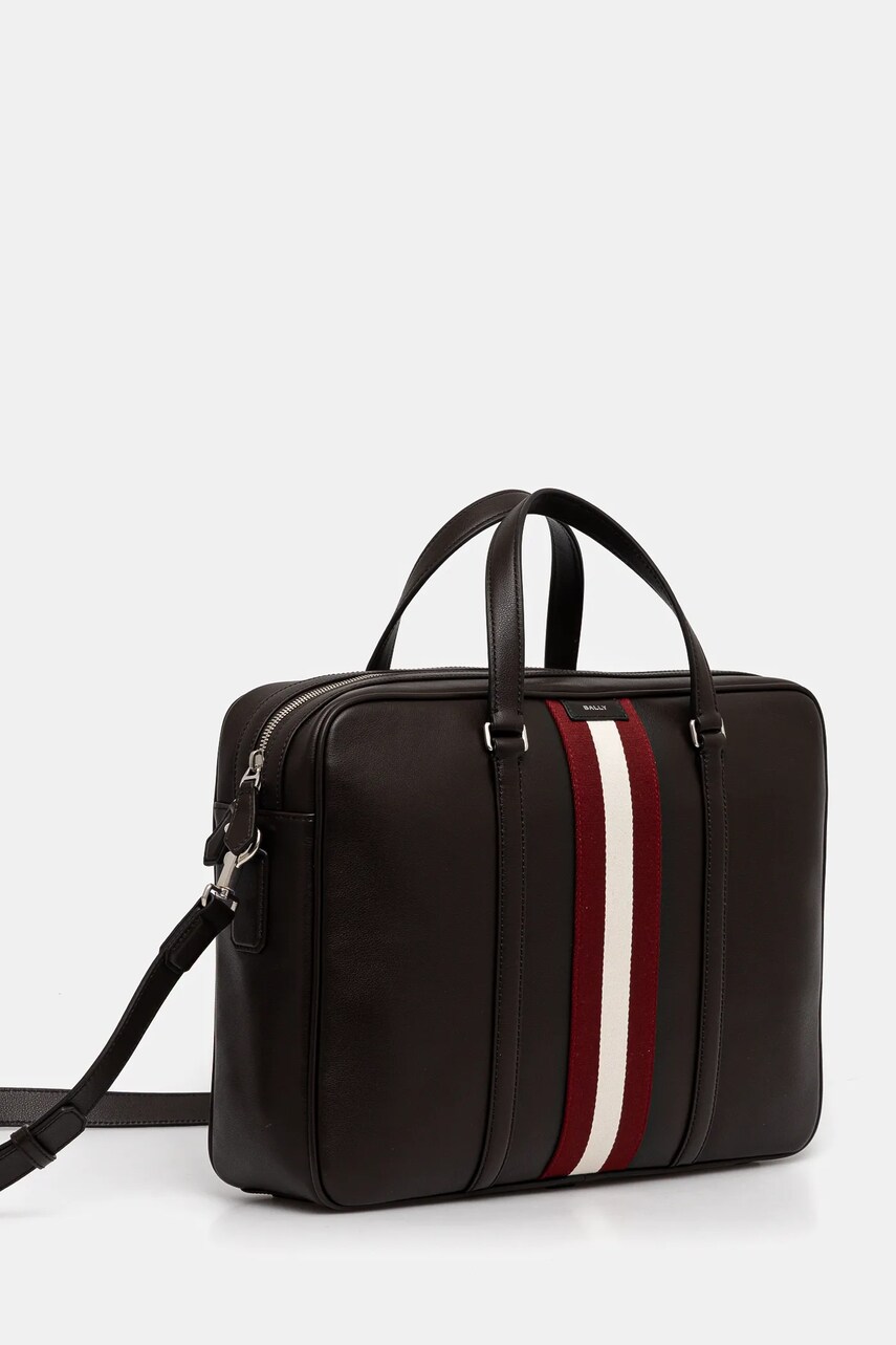 Шкіряна сумка Bally колір коричневий MAB01L