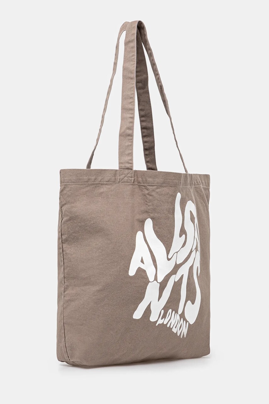 Бавовняна сумка AllSaints ORLANDO колір бежевий M285XB
