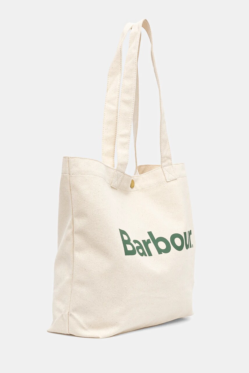 Купити Бавовняна сумка Barbour Logo Tote Bag колір бежевий UBA0733 – головне зображення