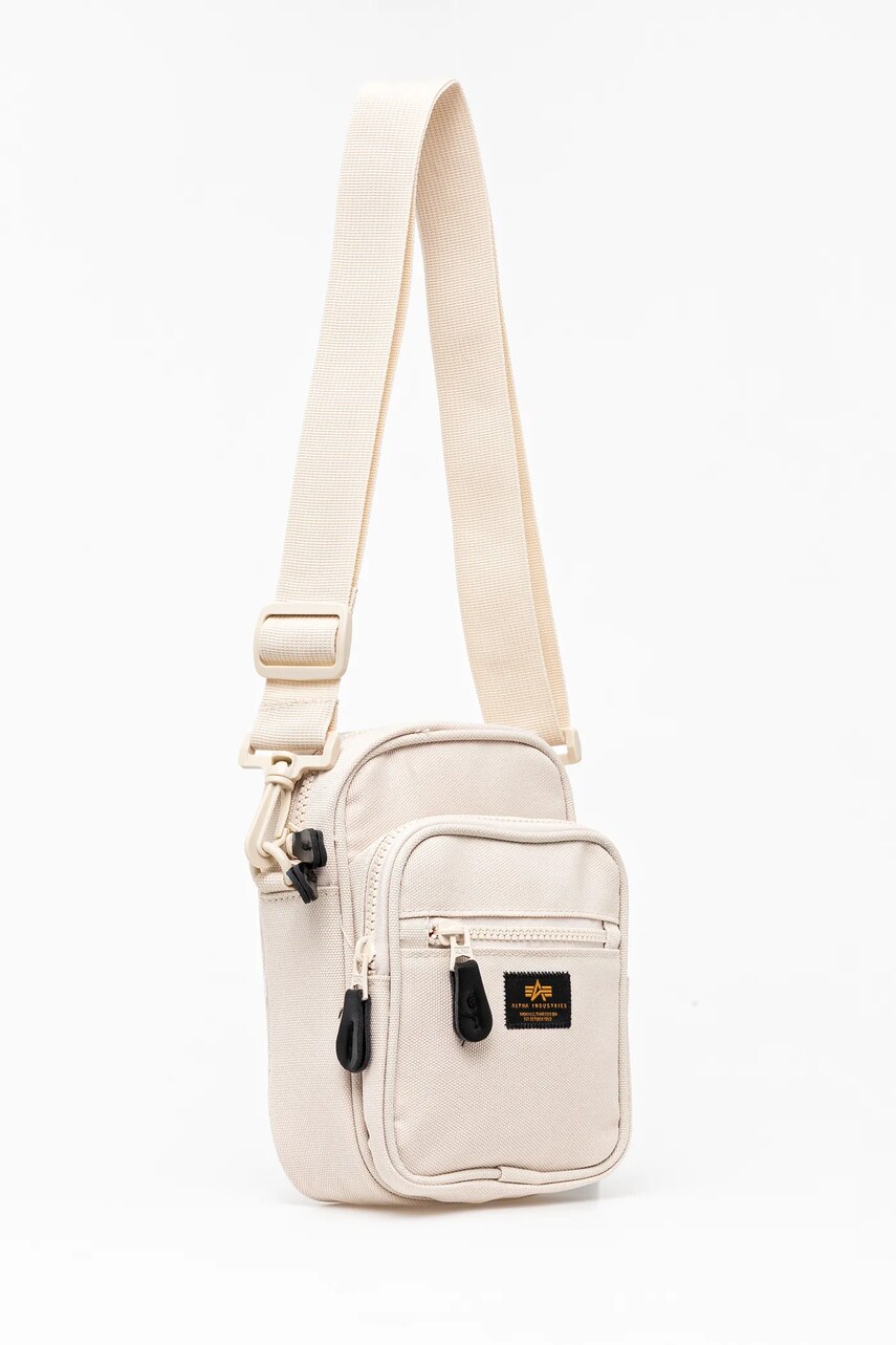 Сумка Alpha Industries Label Messenger Bag S колір бежевий 156941