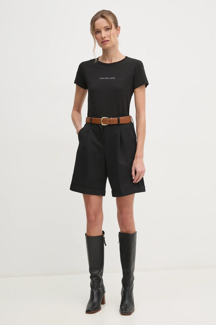 Бавовняна футболка Calvin Klein Jeans жіноча колір чорний J20J224990