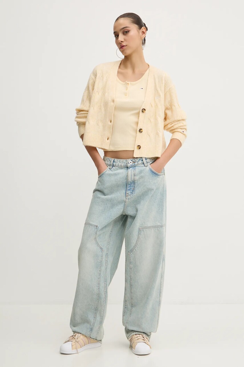 Топ Tommy Jeans жіночий колір жовтий DW0DW19492