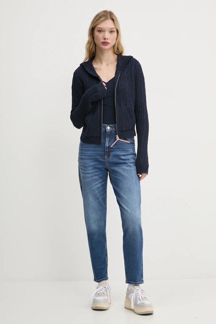 Бавовняна футболка Tommy Jeans жіноча колір синій DW0DW20458