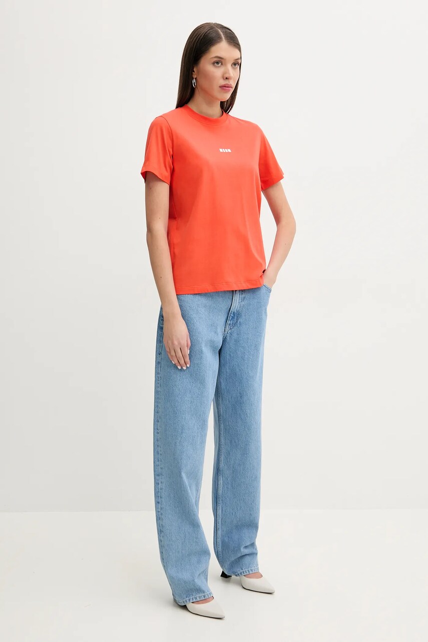 Бавовняна футболка MSGM жіноча колір помаранчевий 3841MDM500.257002