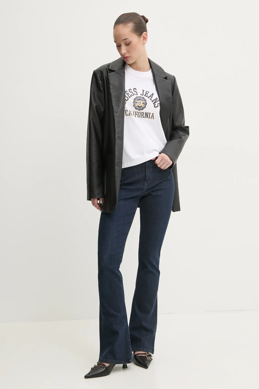 Бавовняна футболка Guess Jeans жіноча колір білий W5RI43 K8HM0