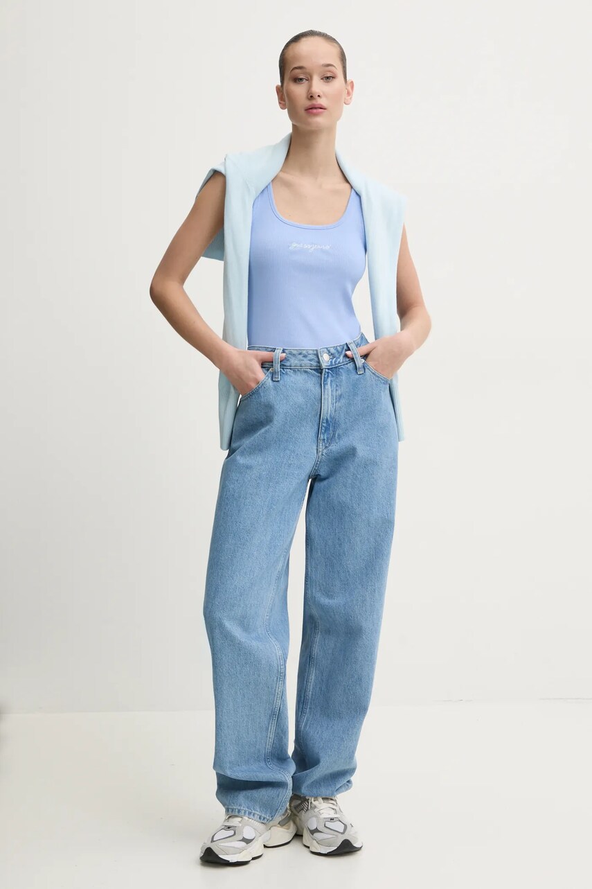 Топ Guess Jeans жіночий колір бірюзовий W5RP48 KA0H1