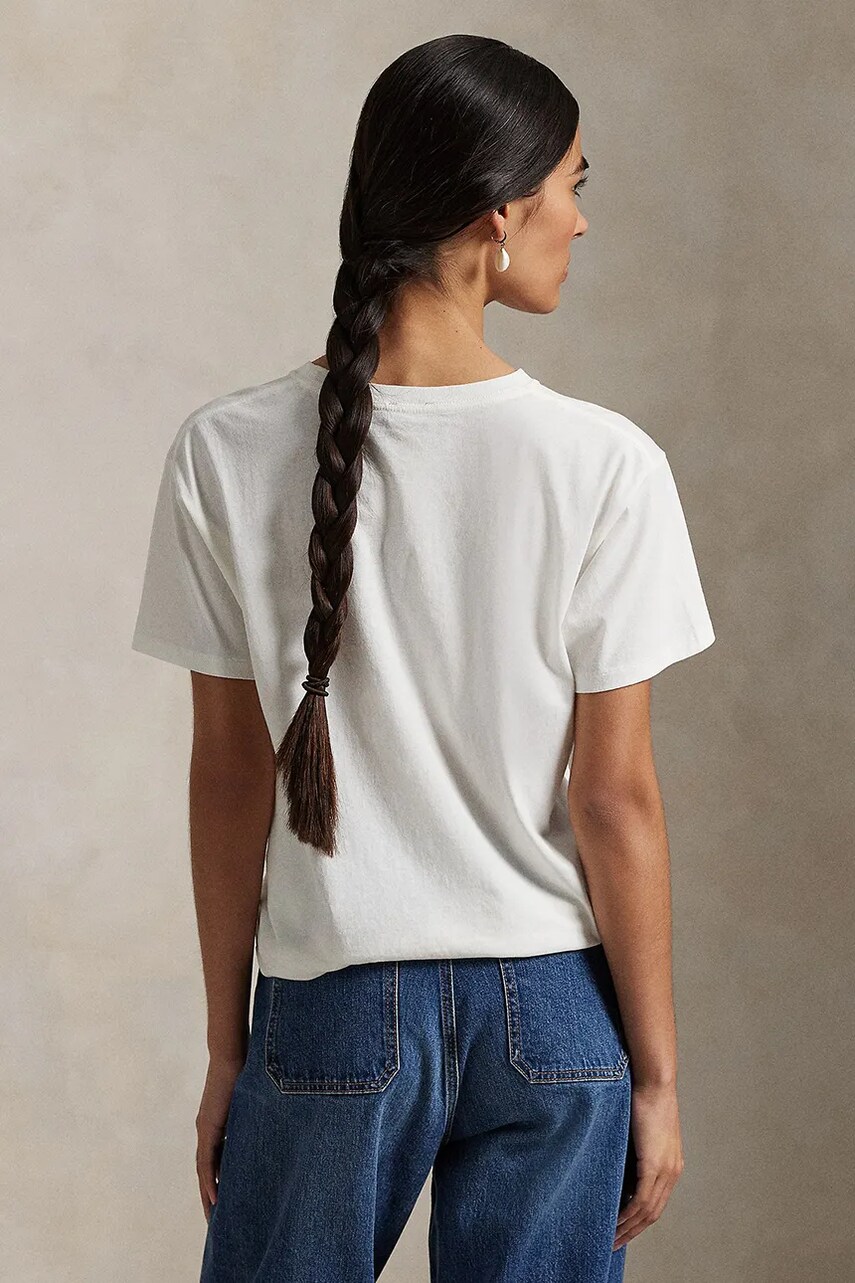 Бавовняна футболка Polo Ralph Lauren жіноча колір білий 211959104