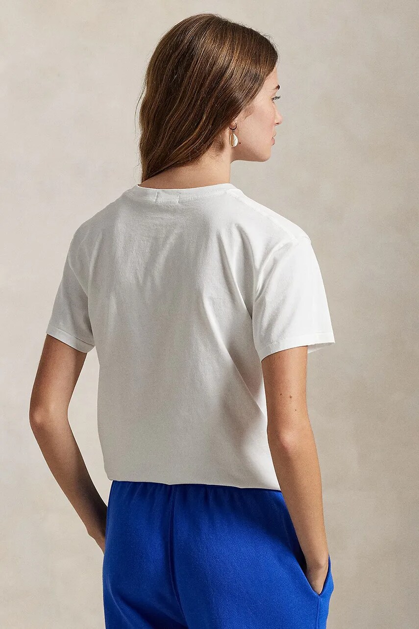 Бавовняна футболка Polo Ralph Lauren жіноча колір білий 211959114