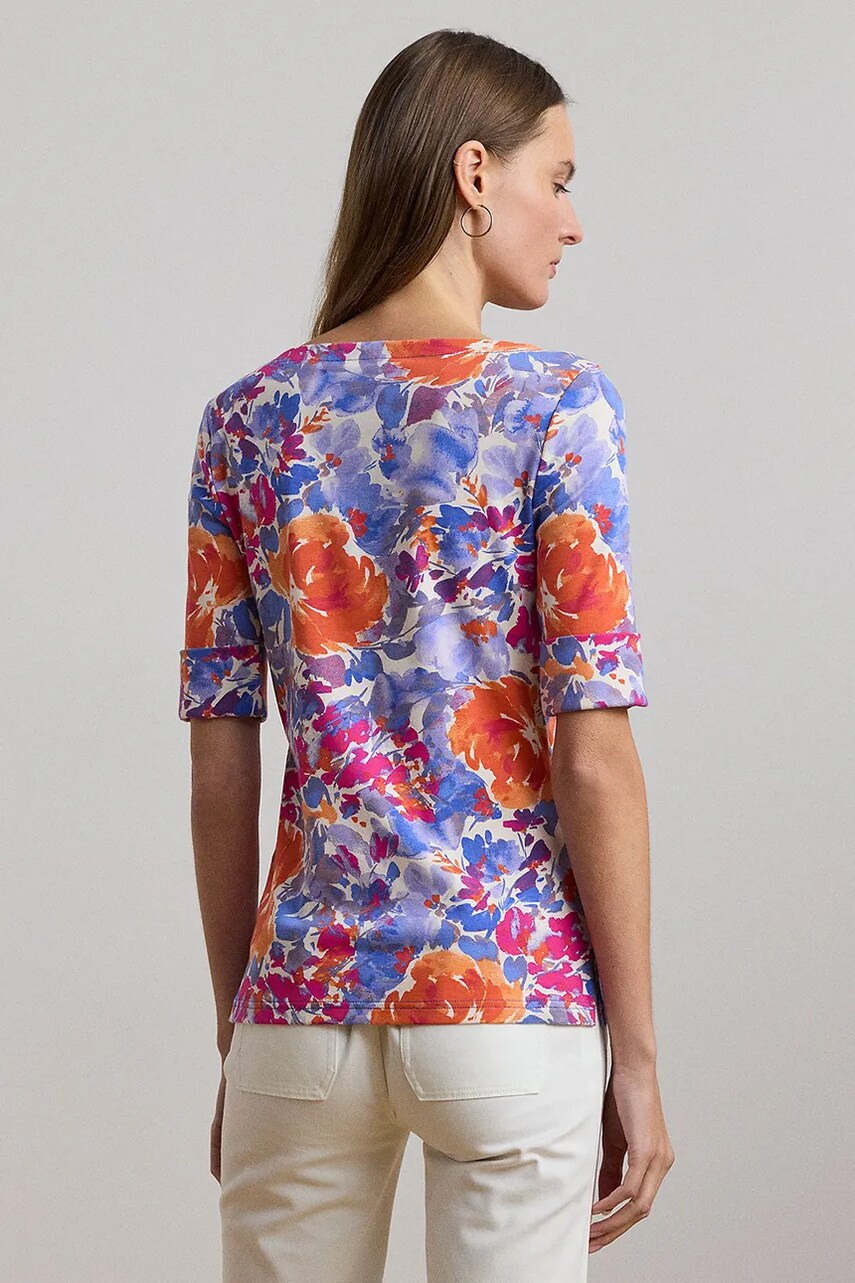 Бавовняна футболка Lauren Ralph Lauren жіноча колір білий 200957667