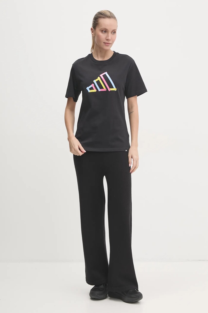 Бавовняна футболка adidas W T FILL TEE жіноча колір чорний JN9087