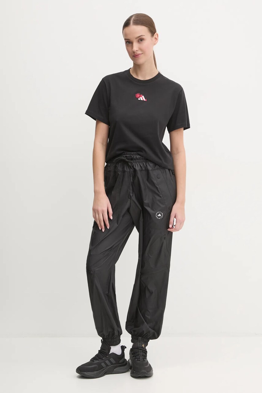 Бавовняна футболка adidas W L MINI TEE жіноча колір чорний JN8224