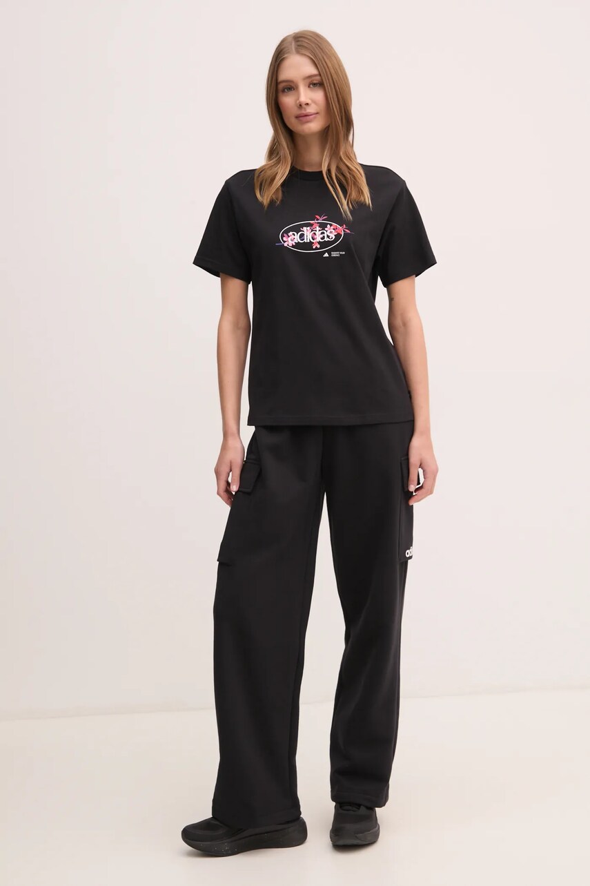 Футболка adidas W Elem Flrl Tee жіноча колір чорний JP0115