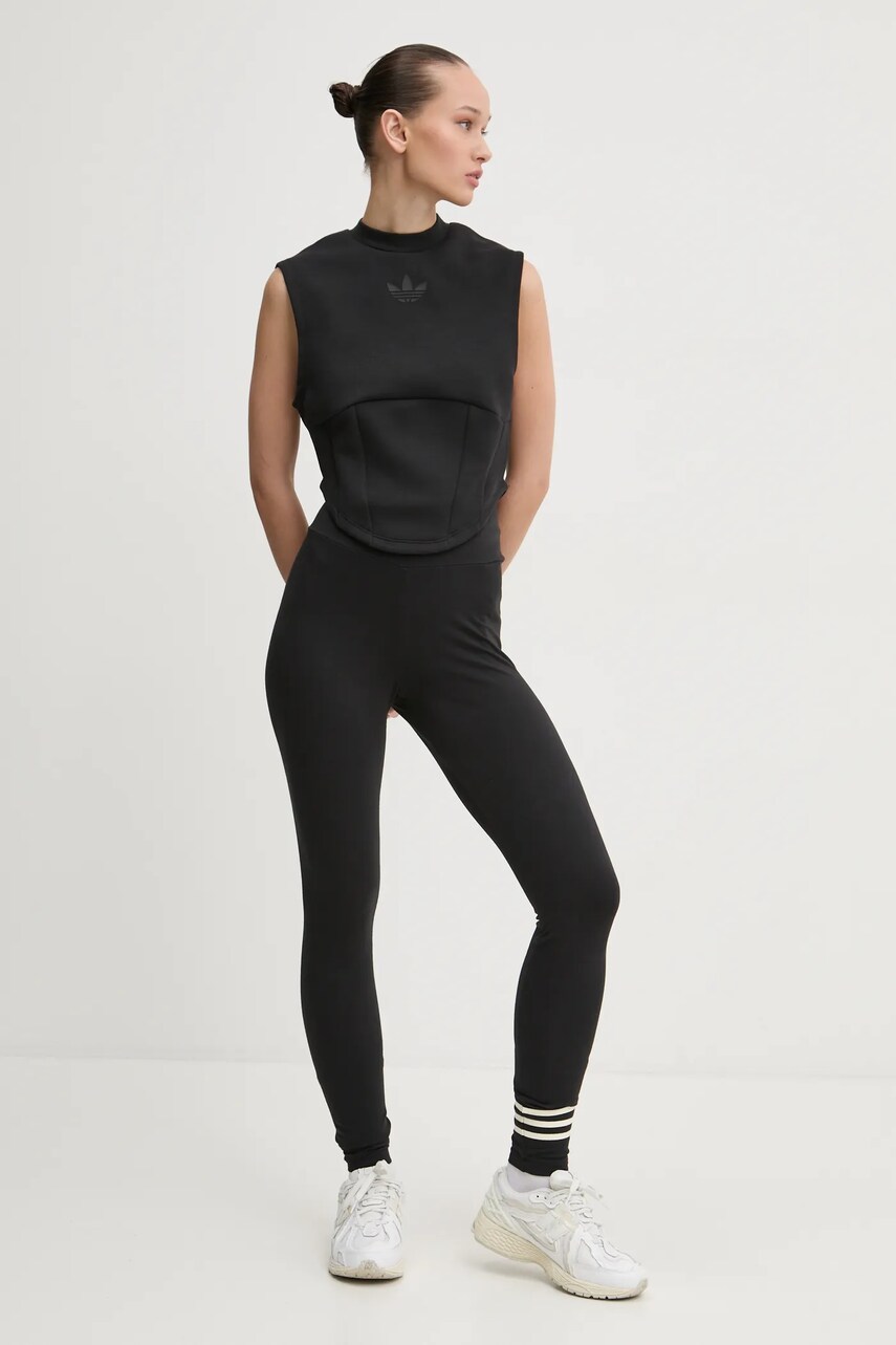 Футболка adidas Originals INTERLOCK VEST жіноча колір чорний півгольф JJ0967