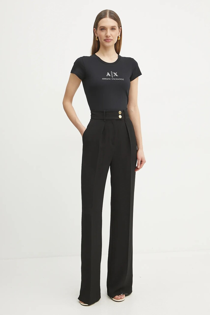 Бавовняна футболка Armani Exchange жіноча колір чорний XW000386 AF10354