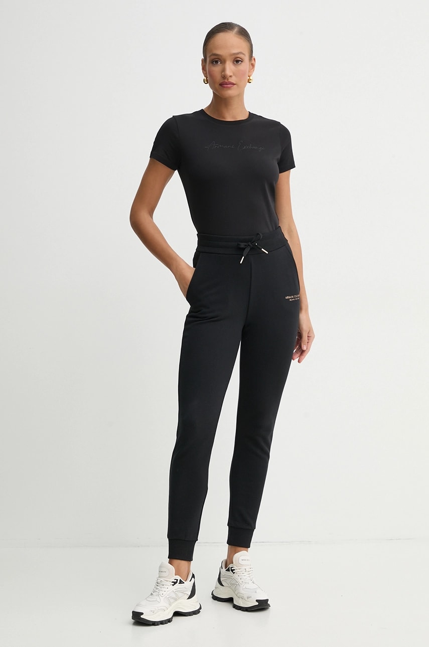 Бавовняна футболка Armani Exchange жіноча колір чорний XW000839 AF10356