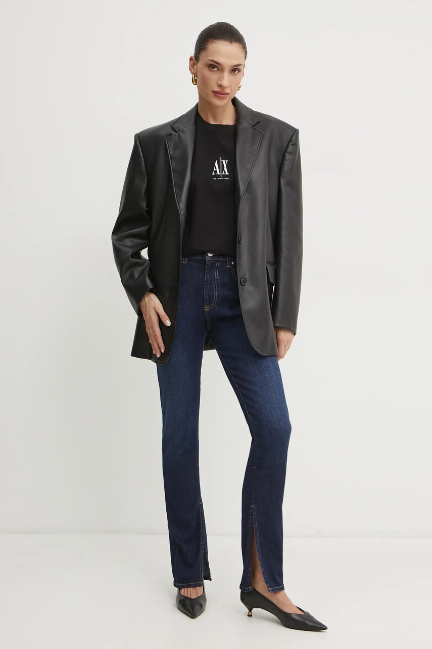 Бавовняна футболка Armani Exchange жіноча колір чорний XW001182 AF15085