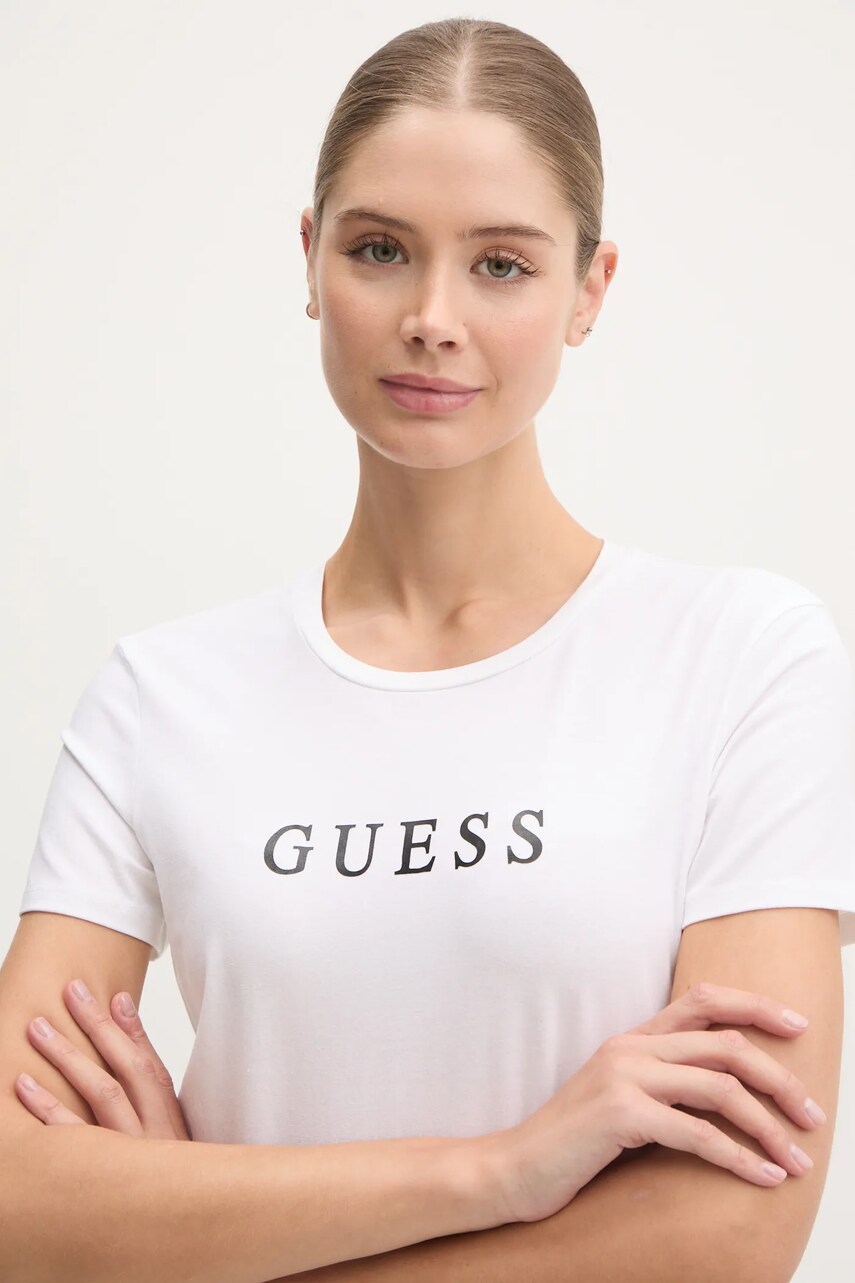 Футболка Guess NEW CARRIE жіноча колір бежевий O5RI01 KBBU1