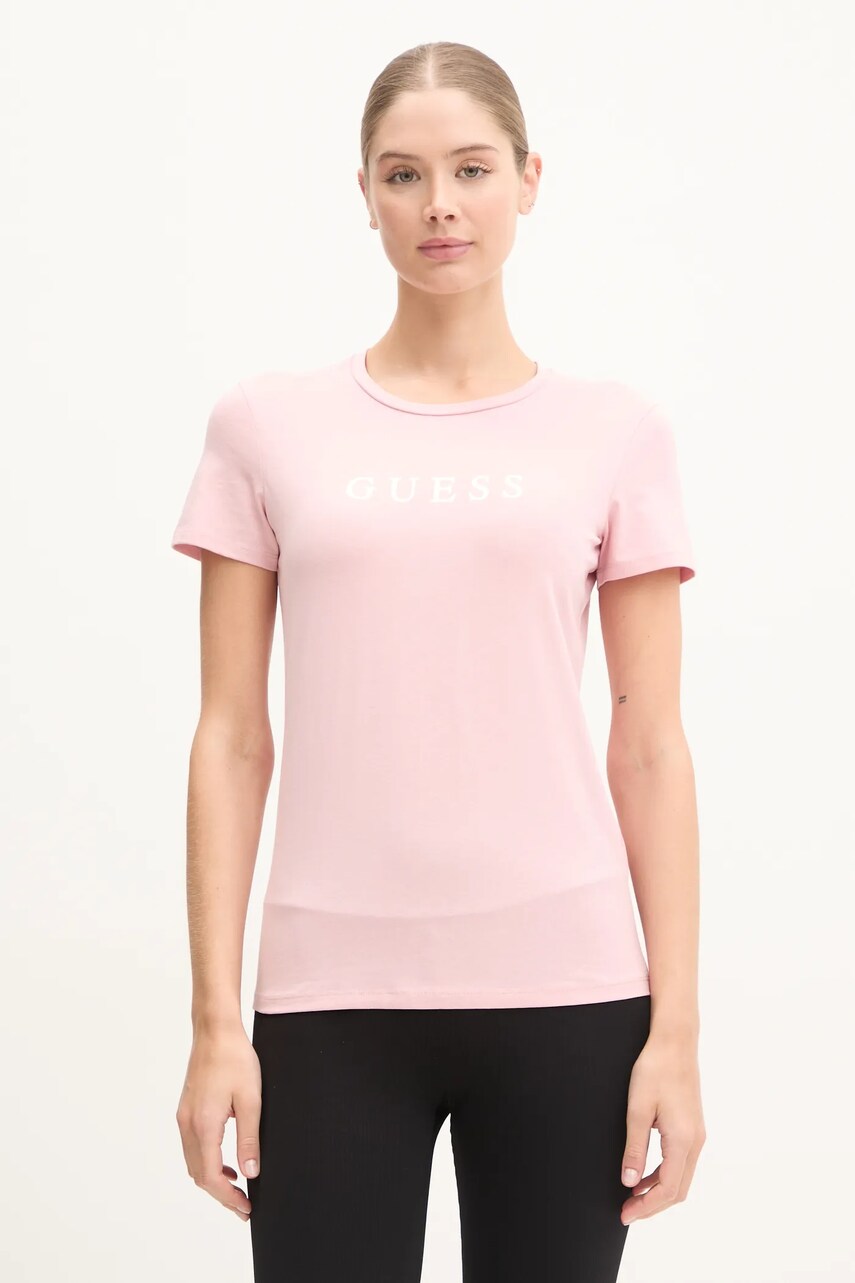 Футболка Guess NEW CARRIE жіноча колір рожевий O5RI01 KBBU1