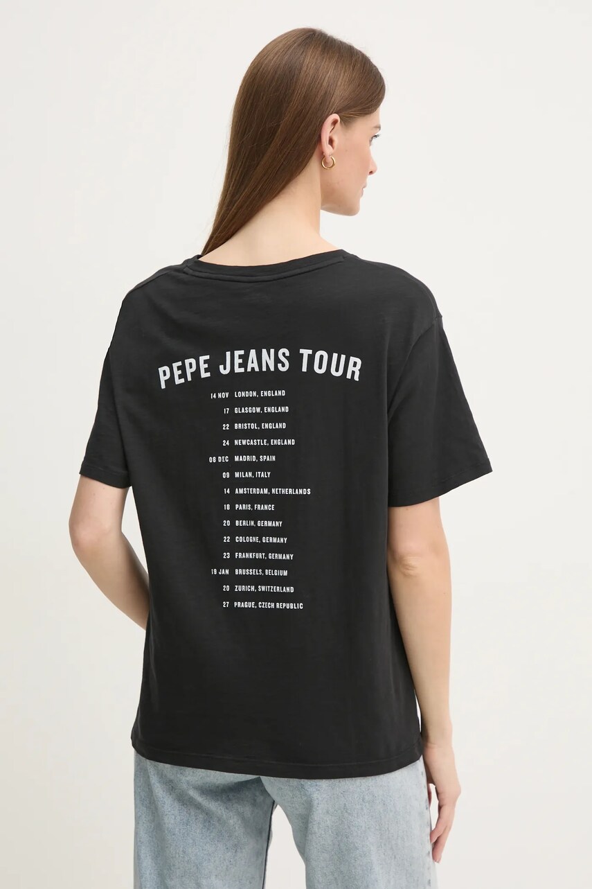 Бавовняна футболка Pepe Jeans LELE жіноча колір чорний PL505992