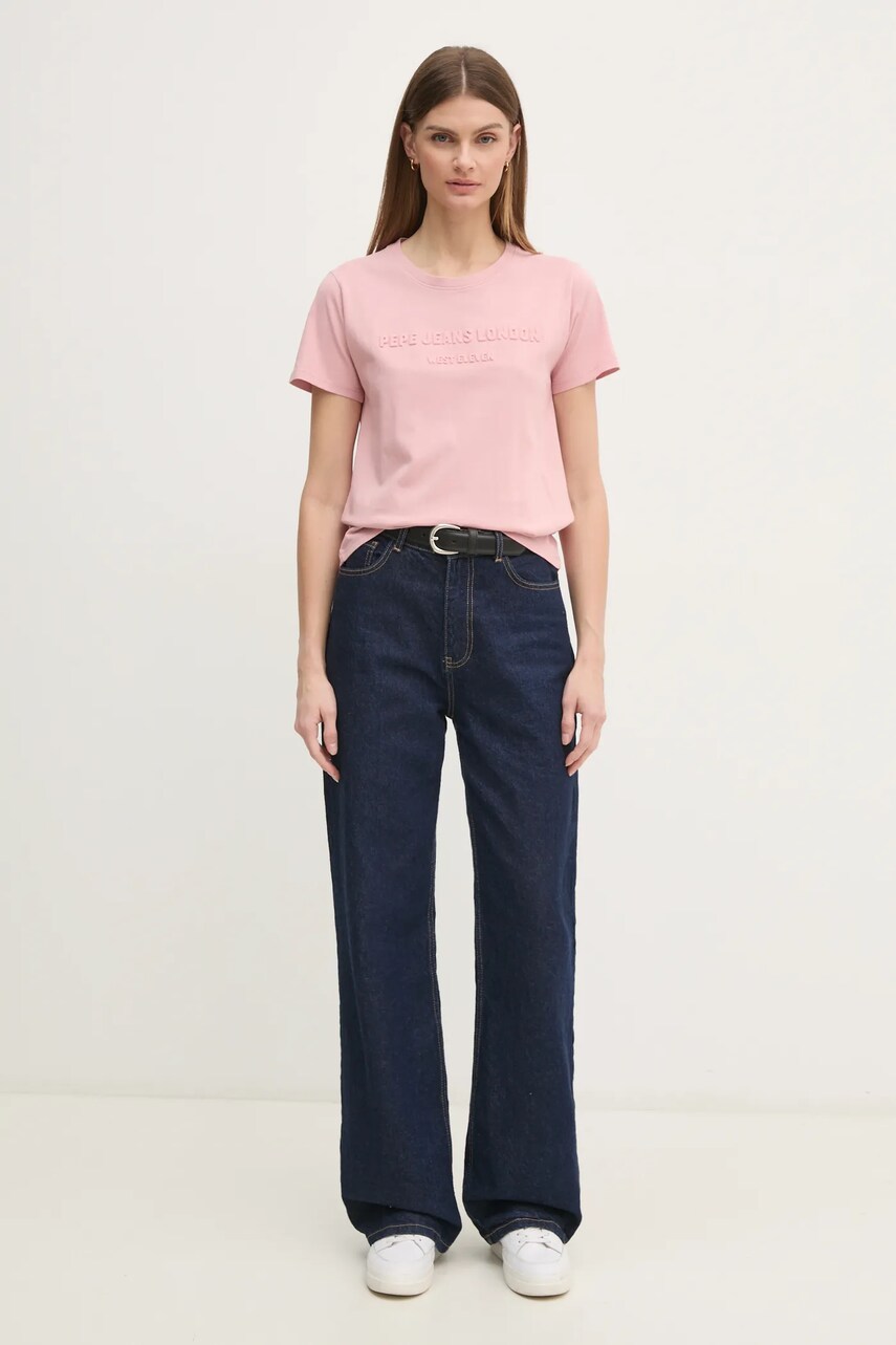 Бавовняна футболка Pepe Jeans LORETTA жіноча колір рожевий PL505994