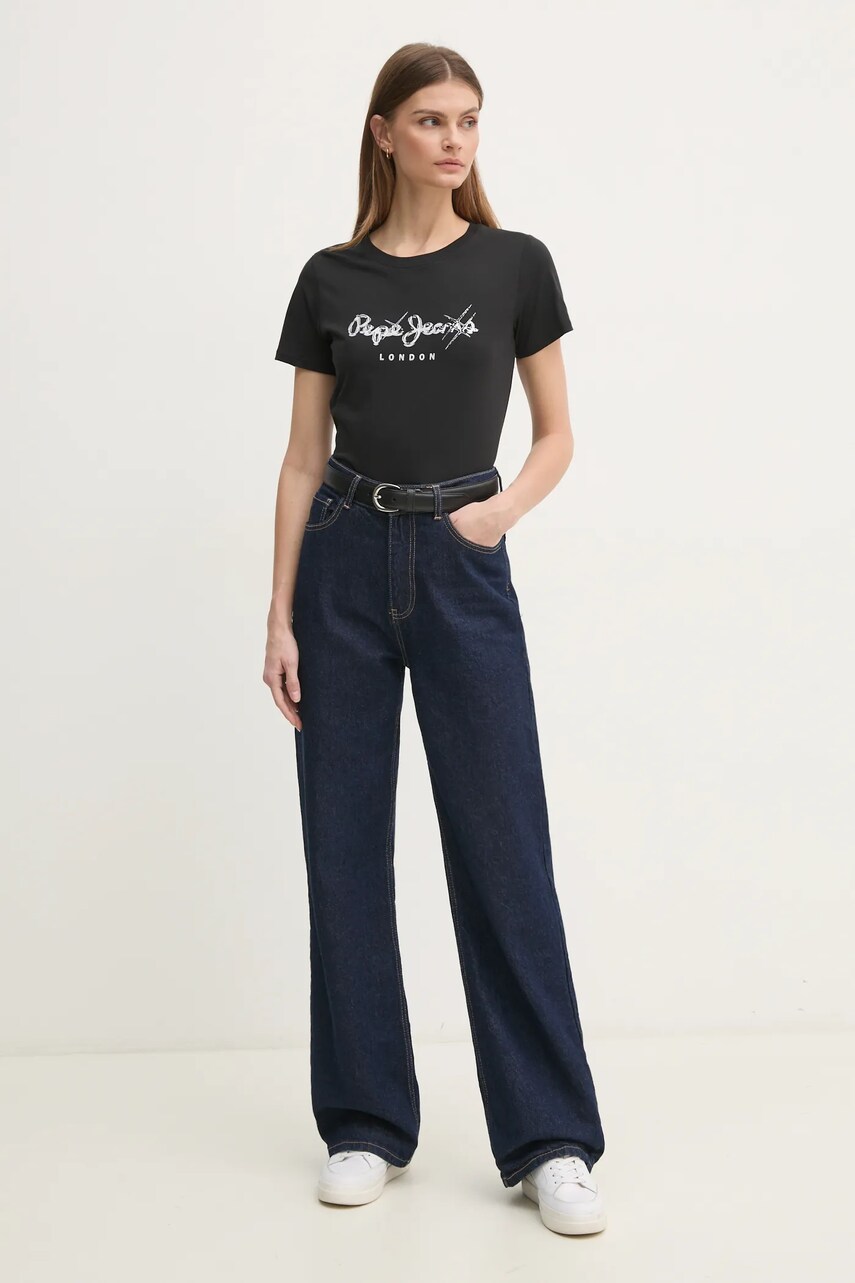 Бавовняна футболка Pepe Jeans LETICIA жіноча колір чорний PL505997