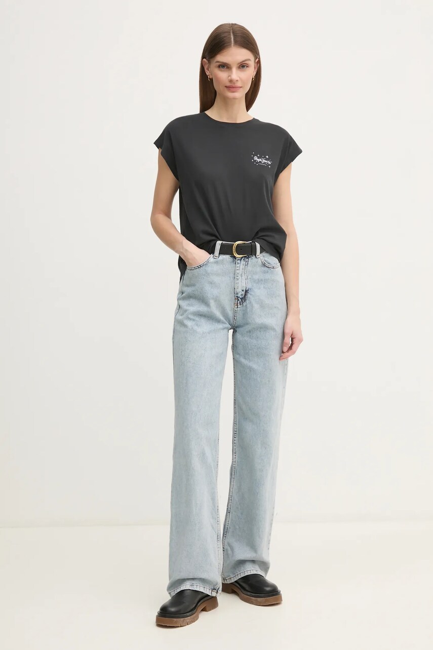 Бавовняна футболка Pepe Jeans LORENA жіноча колір чорний PL505998