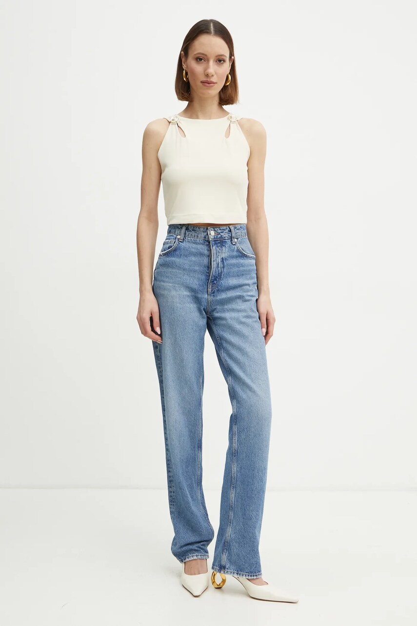 Блузка Guess жіноча колір бежевий з аплікацією W5RP13 KAQL2