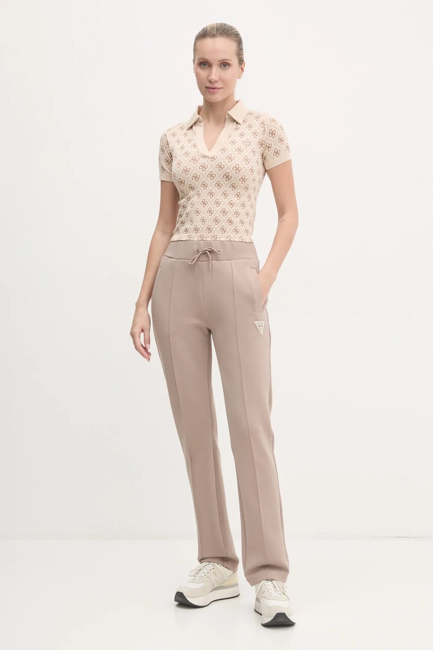 Футболка Guess RHOMBUS жіноча колір бежевий V5RP03 Z3LF0