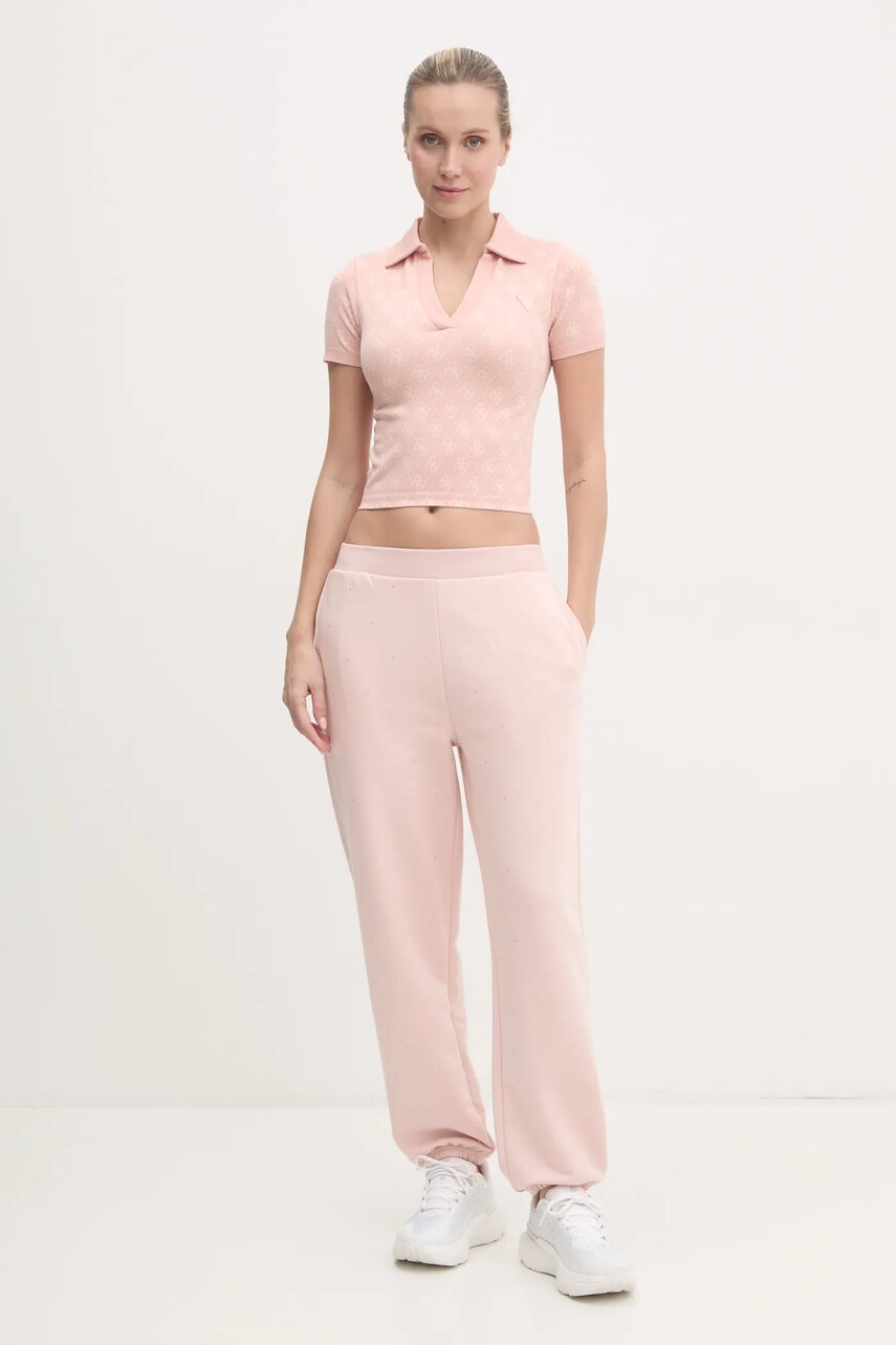 Футболка Guess RHOMBUS жіноча колір рожевий V5RP03 Z3LF0