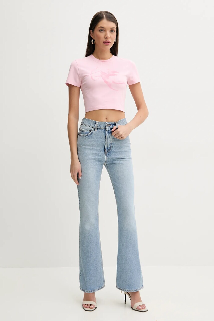 Бавовняна футболка Fiorucci Cupid Print Cropped T-Shirt жіноча колір рожевий W02SPTSH094CJ03PN02