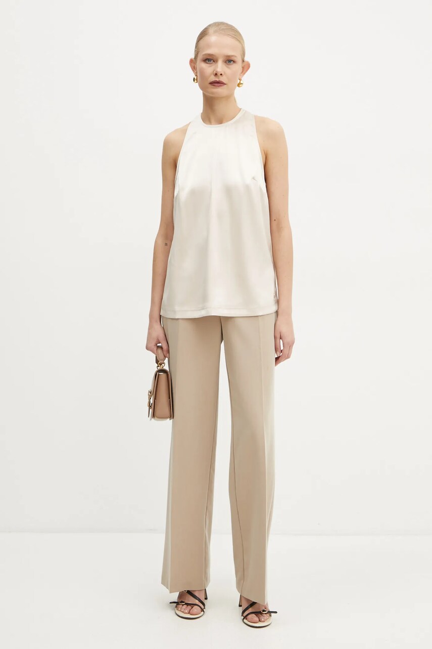 Топ Guess CHRISTELLE колір бежевий однотонна W5RH47 WFQC2