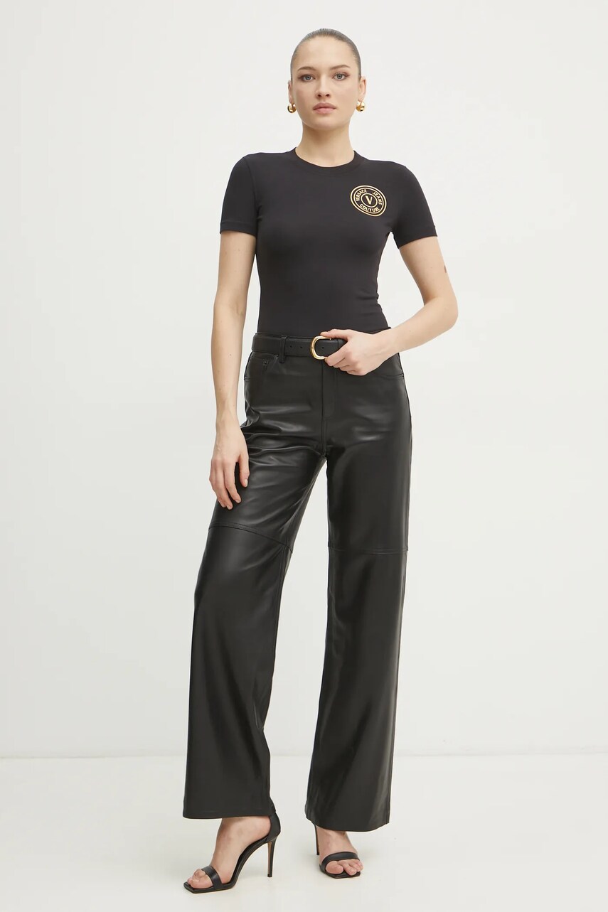 Футболка Versace Jeans Couture жіноча колір чорний 78HAHT00 CJ03T