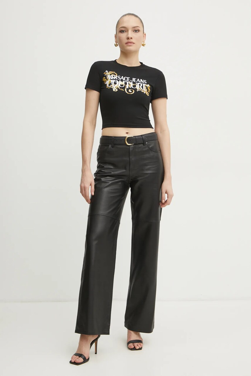 Футболка Versace Jeans Couture жіноча колір чорний 78HAHC05 CJ02C