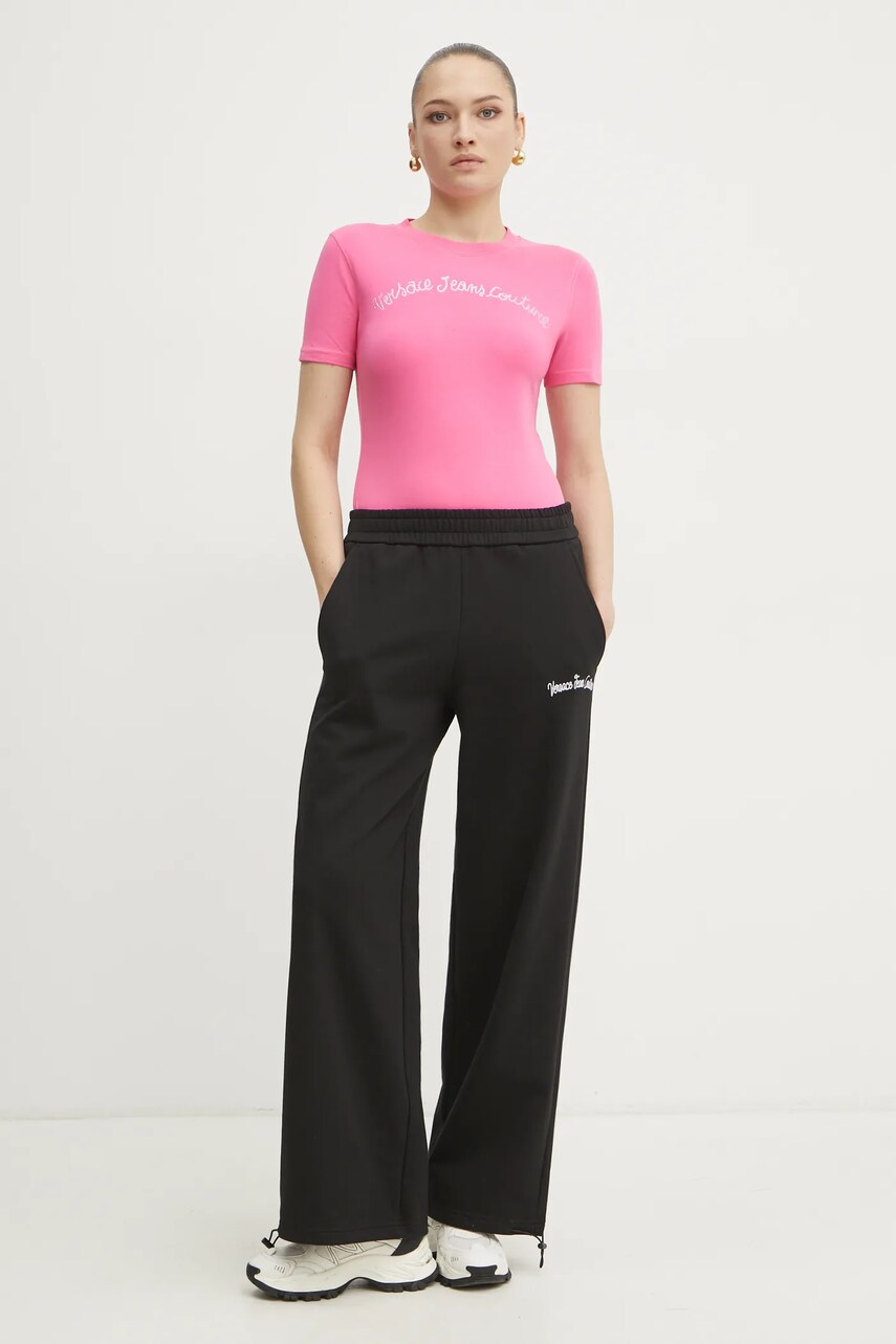 Футболка Versace Jeans Couture жіноча колір рожевий 78HAHC08 CJ02C