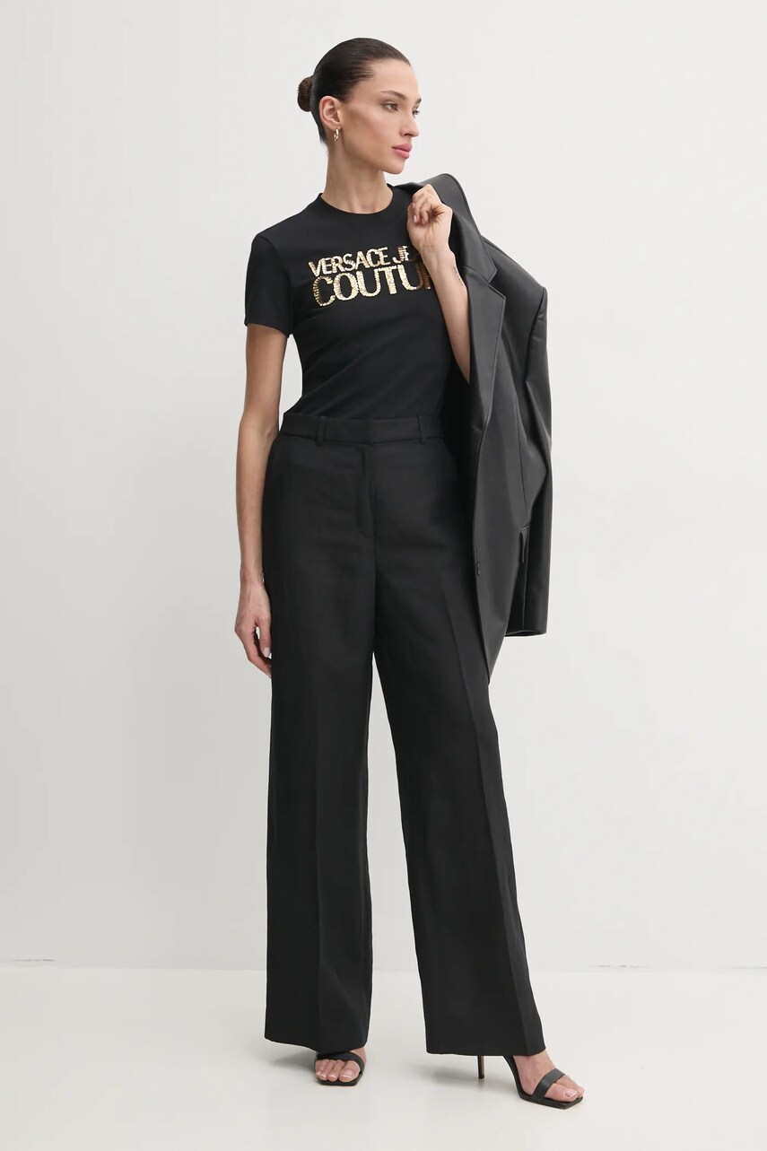 Футболка Versace Jeans Couture жіноча колір чорний 78HAHE00 CJ02E