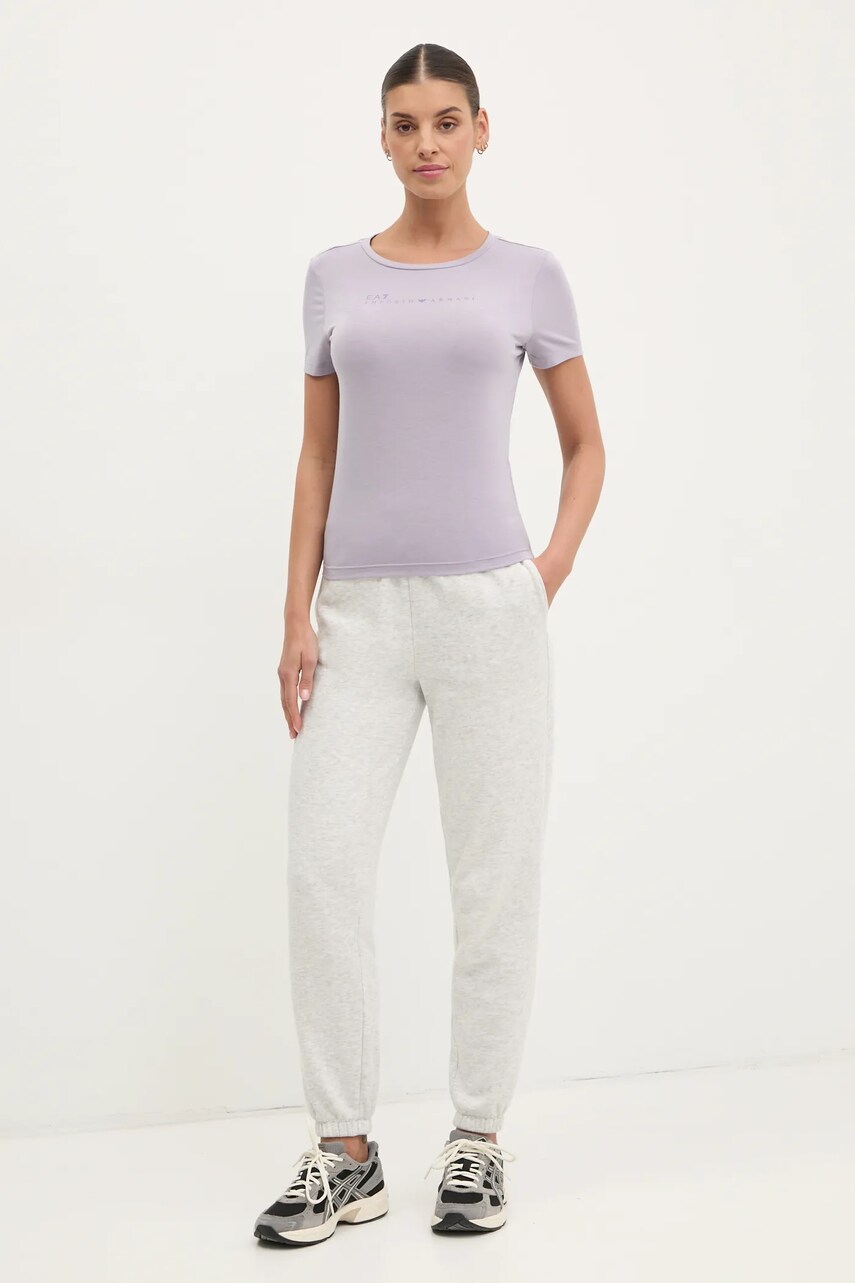 Футболка EA7 Emporio Armani жіноча колір фіолетовий AF12945.7W000274