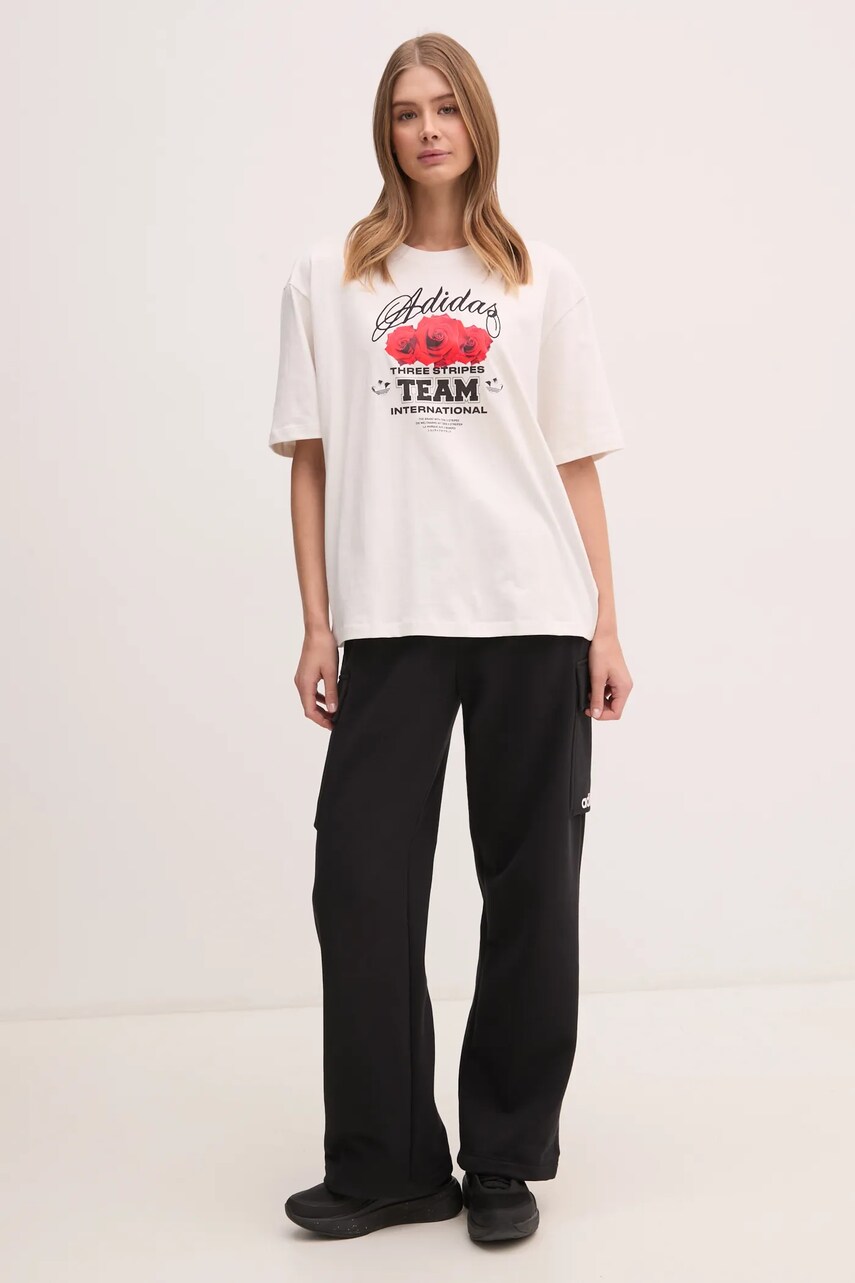 Футболка adidas Originals FLOWER TEE жіноча колір бежевий JN6690