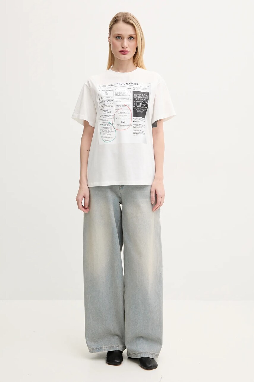 Бавовняна футболка MM6 Maison Margiela жіноча колір білий S52GC0337.S24312