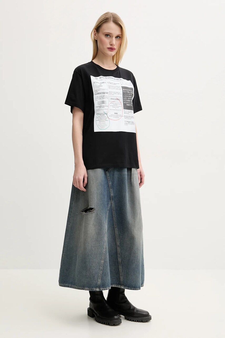 Бавовняна футболка MM6 Maison Margiela жіноча колір чорний S52GC0337.S24312