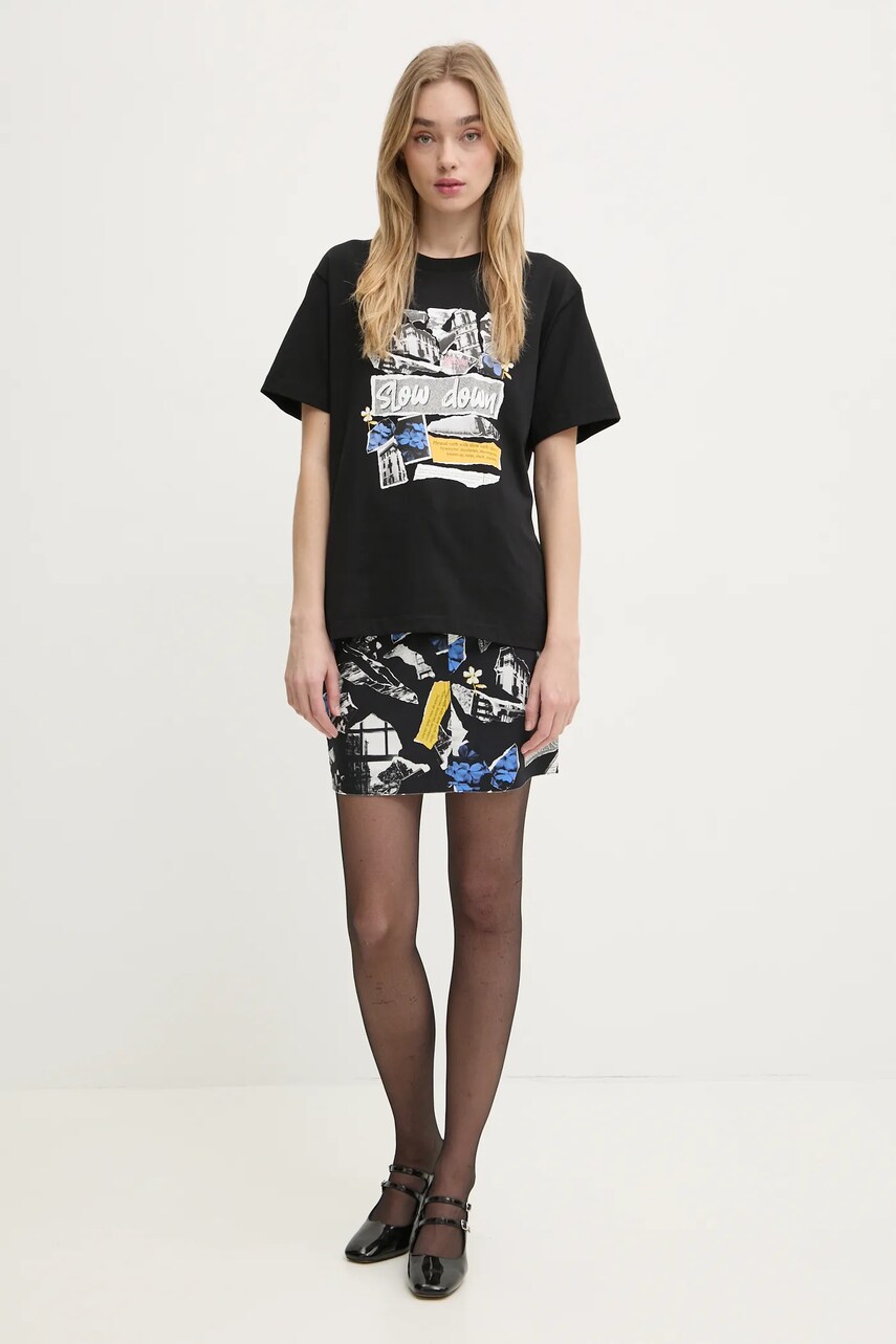 Бавовняна футболка Moschino Jeans жіноча колір чорний 0708 3229